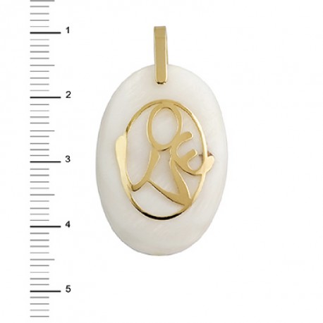 COLGANTE MADREPERLA OVAL 30 X 20 MM LOVE ORO LEY