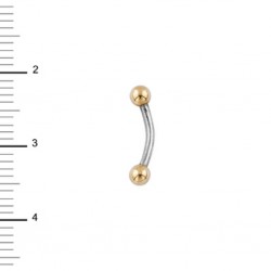 PIERCING ORO BICOLOR LEY CEJA BOLAS