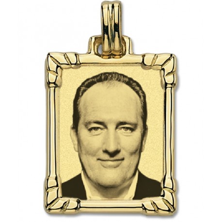COLGANTE ORO LEY CHAPA FOTO RECTANGULAR 7-4