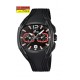 RELOJ  LOTUS ENJOY HOMBRE CRONOGRAFO ACERO IP NEGRA Y CORREA CAUCHO
